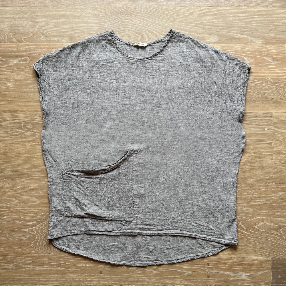 Elizabeth Suzann Harper Tunic in smoke linen gauze